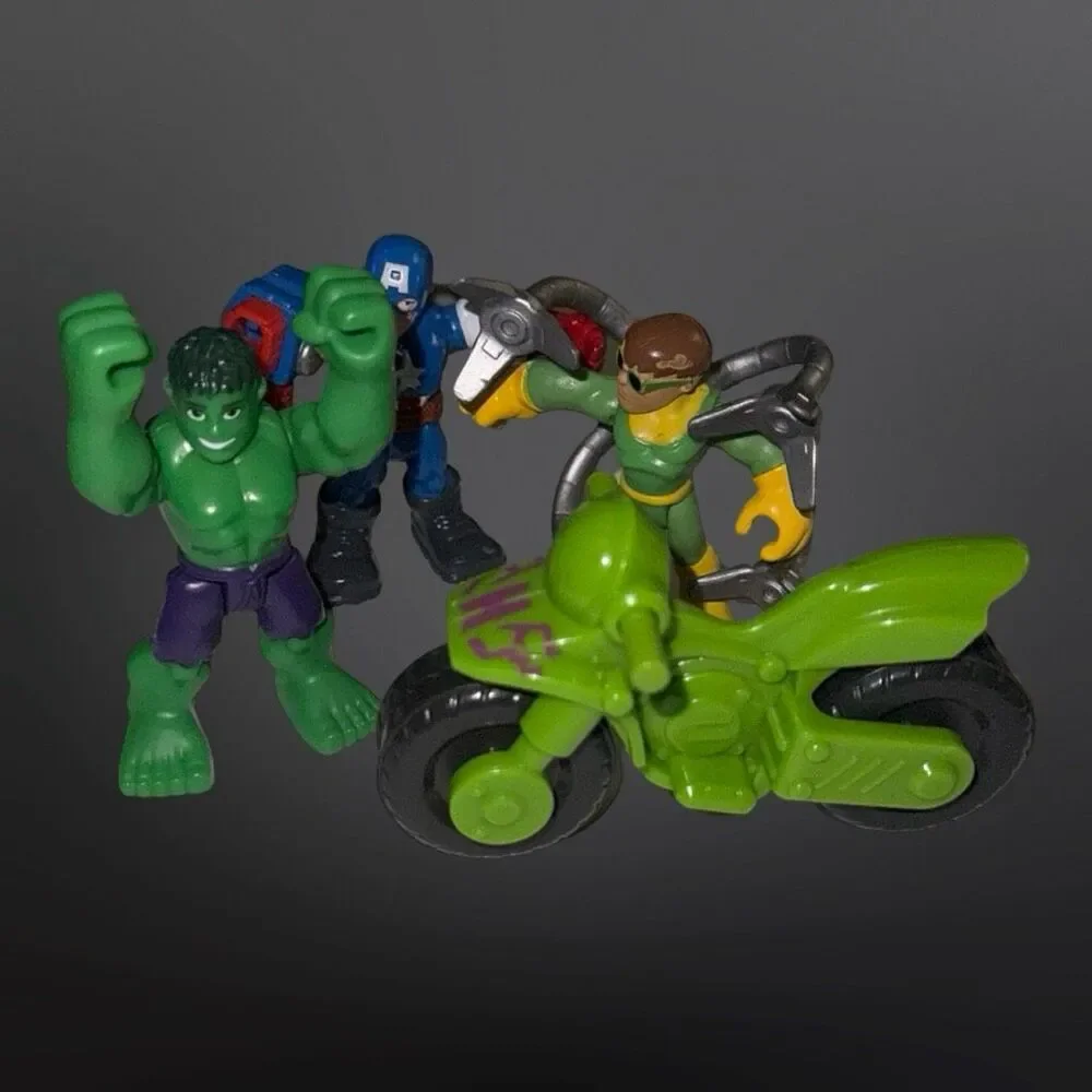 Playskool Marvel Super Hero Hulk Captain America Doc Ock Adventure Hero’s A12